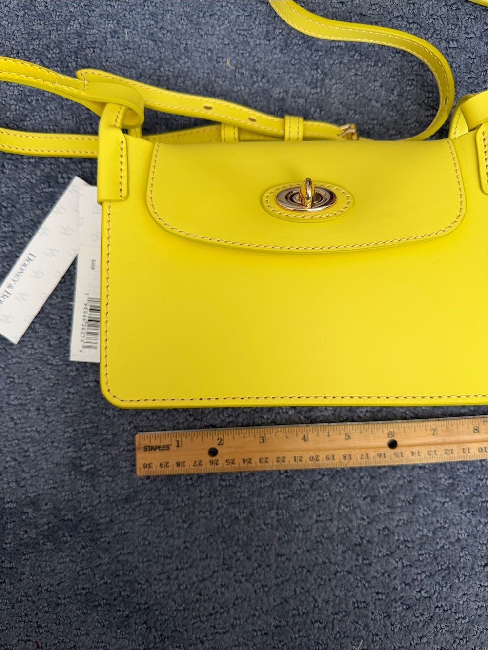 Dooney & Bourke Yellow Leather Turn-Lock Crossbody